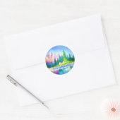 Spaans Birthday Pink Mountain Round Sticker (Envelop)
