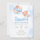 Spaans Blauw Beer Baby shower Uitnodiging (Voorkant)