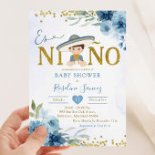 Spaans blauw Charro Boy Es niño Baby shower Kaart