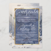 Spaans Blauw Chic  Tea Party 40e verjaardag Kaart (Voorkant / Achterkant)