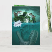 Spaans Blauw Dinosaurus Oerwoud voor Jongens Verja Kaart (Achterkant)