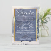 Spaans Blauw Elegant Tea Party 60ste verjaardag Kaart (Staand voorkant)