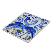 Spaans blauw en witte vogels Keramische Fototegel Tegeltje (Zijkant)