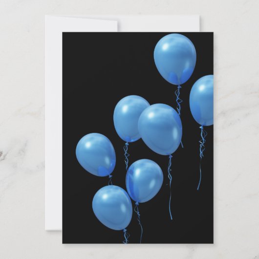 Spaans Blauw Leuke Ballonnen Zwart 80ste Verjaarda Kaart (Achterkant)
