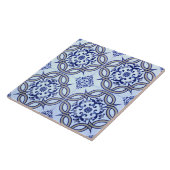 Spaans - Blauw - Witte keramische foto Tile Tegeltje (Zijkant)