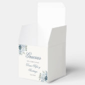 Spaans Bloemen Blauw Bruiloft Bedankdoosjes (Geopend)