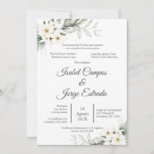 Spaans Bloemen bruiloft Kaart (Voorkant)