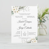 Spaans Bloemen bruiloft Kaart (Staand voorkant)