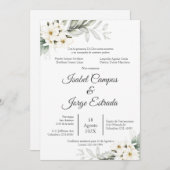 Spaans Bloemen bruiloft Kaart (Voorkant / Achterkant)