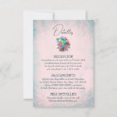 Spaans Bloemen Hart Mexicaans Bruiloft Details Kaa RSVP Kaartje (Voorkant)