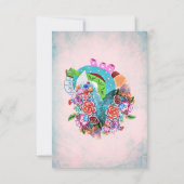 Spaans Bloemen Hart Mexicaans Bruiloft Details Kaa RSVP Kaartje (Achterkant)