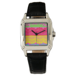 Spaans bloemenkant ontwerp 9 horloge