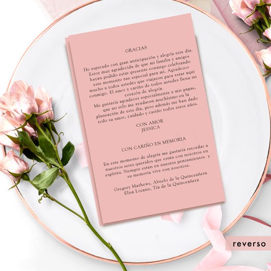 Spaans Blush Burgundy Floral Quinceanera-programma