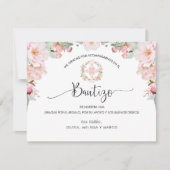 Spaans, Blush en Mint Baptisme Hartelijk dank Bedankkaart (Voorkant)