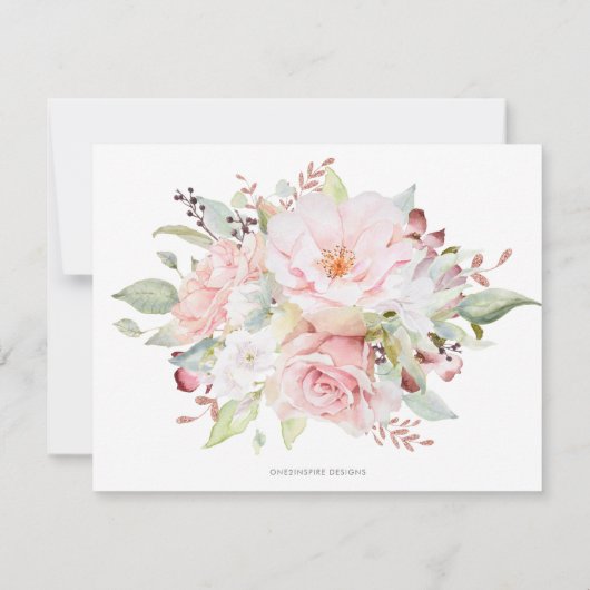 Spaans, Blush en Mint Baptisme Hartelijk dank Bedankkaart (Achterkant)