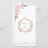 Spaans Blush Pink Confirmacion Bladwijzer Favor Bedankkaart (Achterkant)