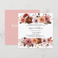 Spaans, Blush Pink en Burgundy Floral Quinceañera