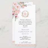 Spaans Blush Pink First Community Bladwijzer Favor Bedankkaart (Voorkant / Achterkant)