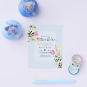 Spaans BODA uitnodigingen Roze Floral Flyer (Enkel)