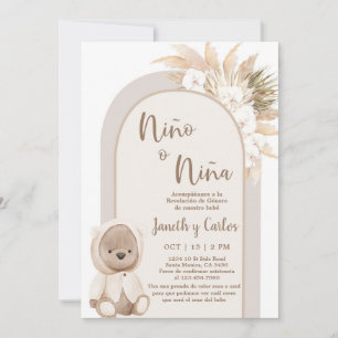 Spaans Boho Beer Hij of Zij Gender Onthulling Kaart