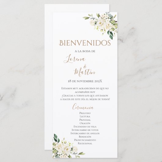 Spaans Boho huwelijksprogramma (Voorkant / Achterkant)