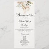 Spaans Boho huwelijksprogramma Programmakaart (Voorkant)