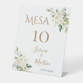 Spaans Boho Trouwtafel nummer Reclamebord Met Voetstuk (Voorkant)