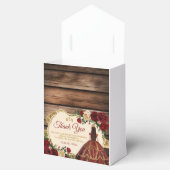 Spaans Bourgogne Bloemen Rustiek Hout Mis Quince Bedankdoosjes (Geopend)