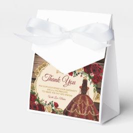 Spaans Bourgogne Bloemen Rustiek Hout Mis Quince Bedankdoosjes