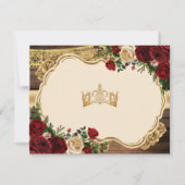 Spaans Bourgogne Bloemen Rustiek Hout Mis Quince Bedankkaart (Achterkant)