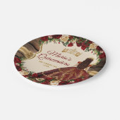 Spaans Bourgogne Bloemen Rustiek Hout Mis Quince Papieren Bordje (Gekanteld)