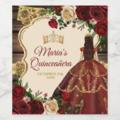 Spaans Bourgogne Bloemen Rustiek Hout Mis Quince Wijn Etiket (Enkel label)