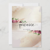 Spaans, Bourgogne, Blush en Champagne Quinceañera Kaart (Achterkant)