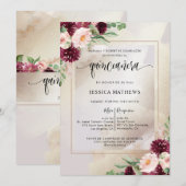 Spaans, Bourgogne, Blush en Champagne Quinceañera Kaart (Voorkant / Achterkant)