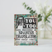 Spaans Briefkaart vertaler - Funny Retro (Staand voorkant)
