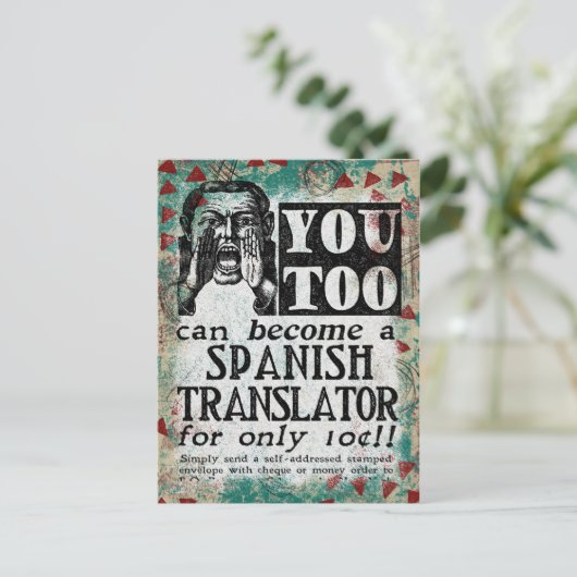 Spaans Briefkaart vertaler - Funny Retro (Staand voorkant)