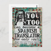 Spaans Briefkaart vertaler - Funny Retro (Voorkant / Achterkant)
