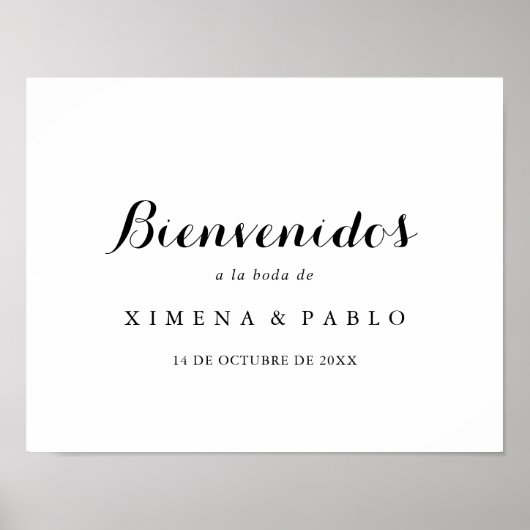 Spaans bruiloft Bienvenidos Sign Poster (Voorkant)