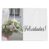Spaans Bruiloft gefeliciteerd geschenk tas Large Cadeautasje (Voorkant)