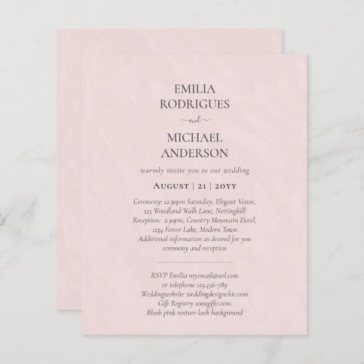 Spaans bruiloft Uitnodiging BILINGUAL Nuestra Boda (Voorkant / Achterkant)