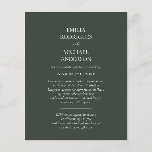 Spaans bruiloft Uitnodiging BILINGUAL Nuestra Boda (Achterkant)