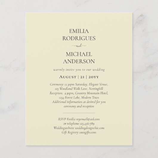 Spaans bruiloft Uitnodiging BILINGUAL Nuestra Boda (Achterkant)