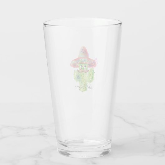 Spaans Cactus Mustache Pet Fiesta Text Artisan Glas (Achterkant)