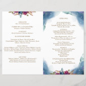 Spaans Celestial Starry Quinceañera Fold Programme (Achterkant)