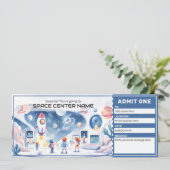 Spaans Centrum - Ruimtemuseum Ticket Sjabloon Kaart (Staand voorkant)