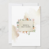 Spaans, Champagne en Blush Quinceañera Floral Kaart (Achterkant)