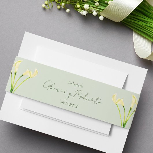 Spaans, Cinta Sobre Invitación Boda, Bruiloft Uitnodigingen Wikkel