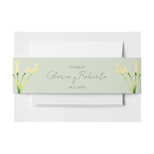 Spaans, Cinta Sobre Invitación Boda, Bruiloft Uitnodigingen Wikkel (Voorkant Voorbeeld)