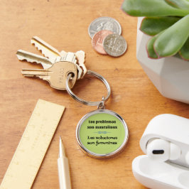 Spaans citaat: groen leren sleutelhanger