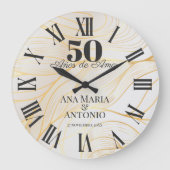 Spaans Custom 50ste bruiloft Jubileum Gift Grote Klok (Voorkant)
